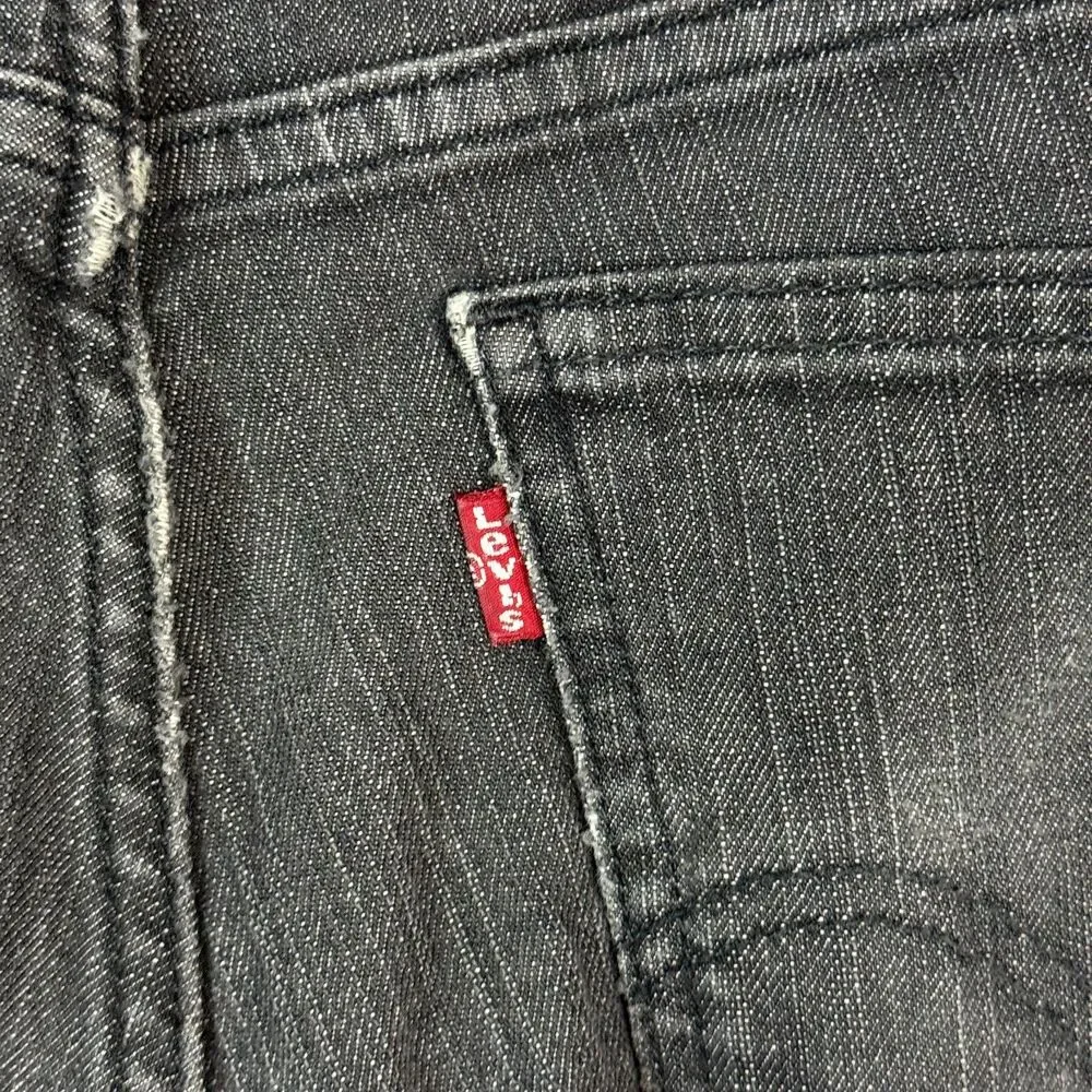 Vtg Levis 507 Jeans Mens 32x32 Black Slim Cropped Bootcut Denim Pants Y2K